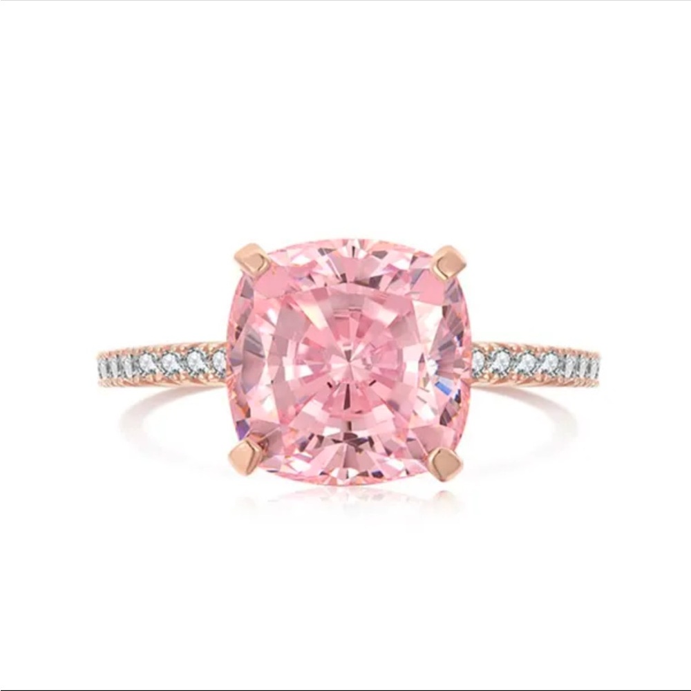 5ct zirconia pink diamond ring